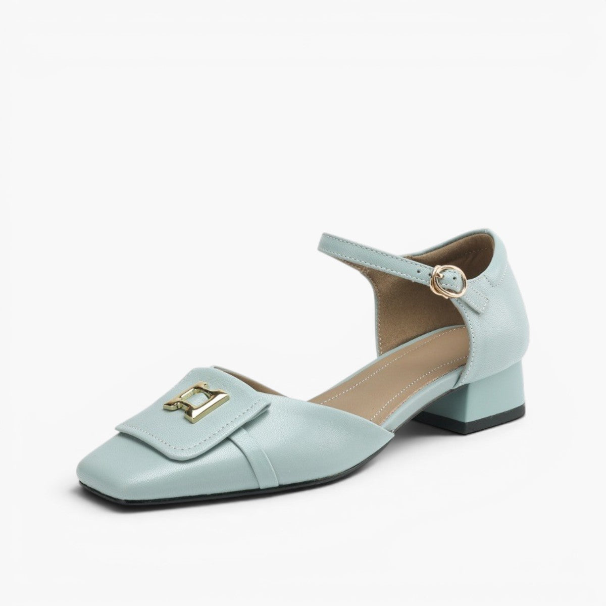 Women's Buckle Leather Mary-Janes