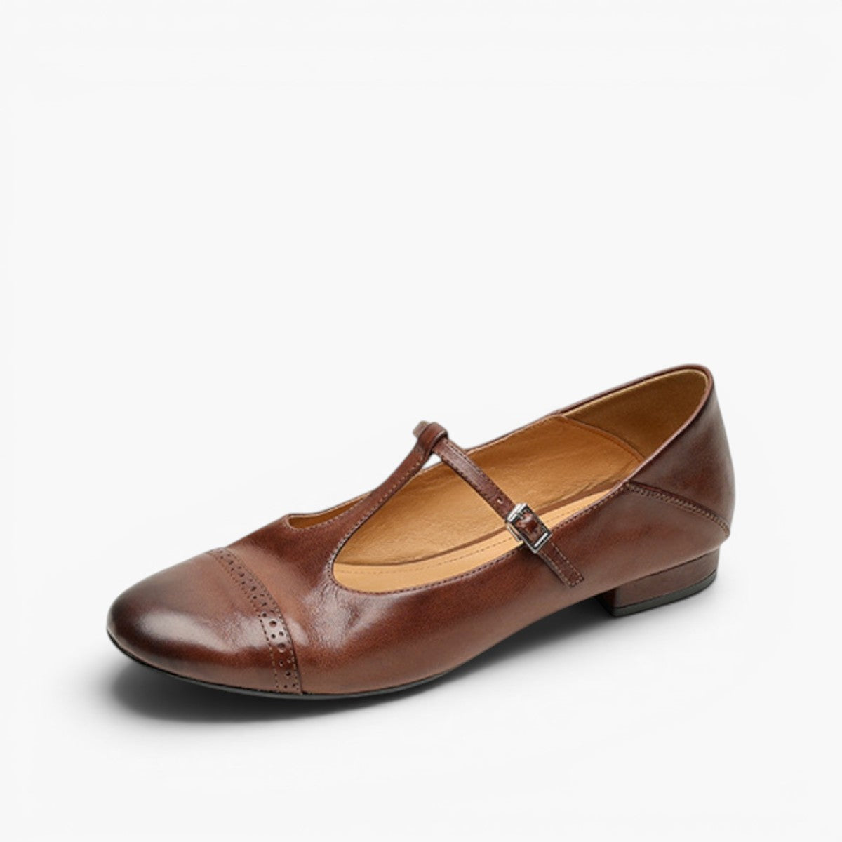 Women's T-Strap Leather Mary Janes