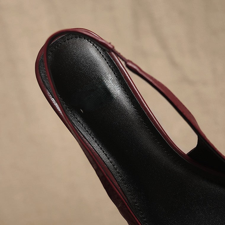 Women's Lambskin Leather Slingback Heels