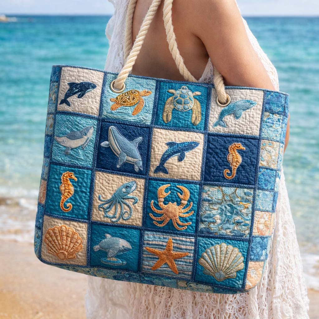 Corianne™ | Beach Tote Bag | Marine Life