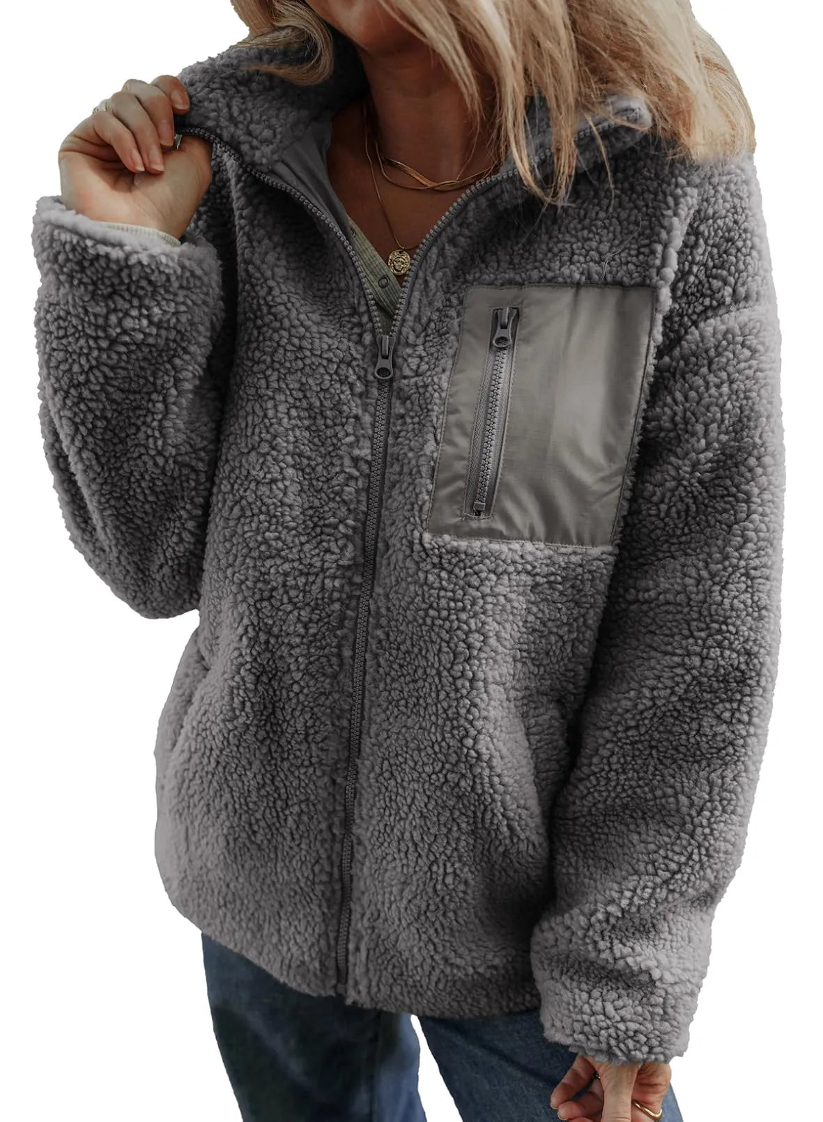 Aurelia | Teddy Full Zipper Fleece Jacket