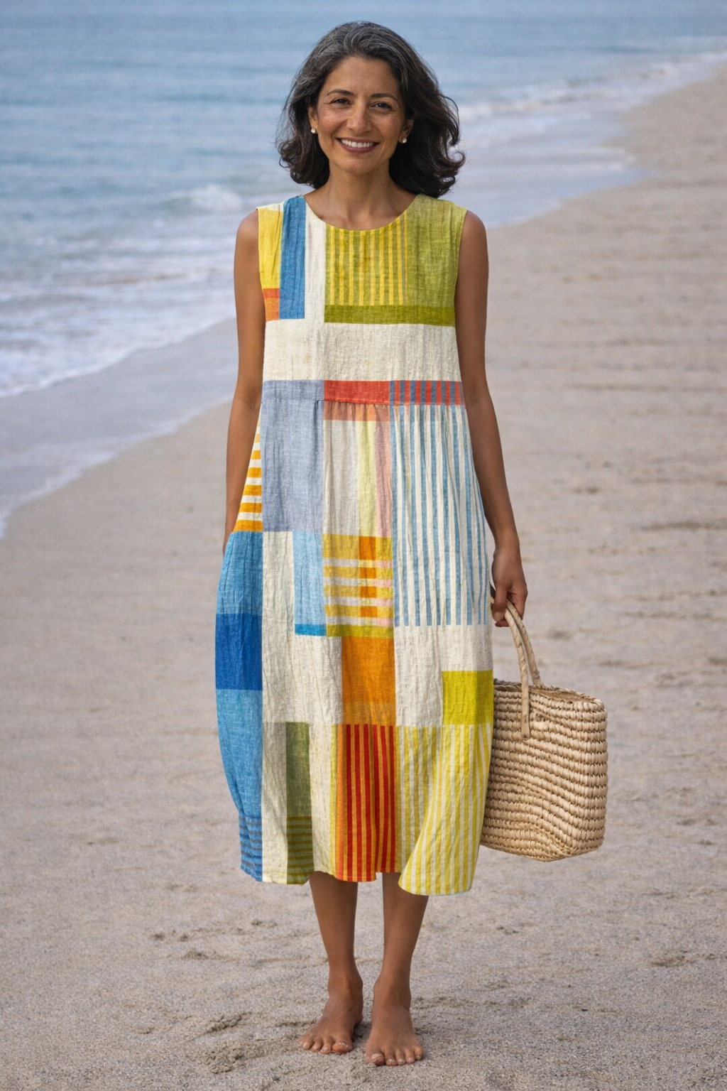 Nolara™ | Geometric Midi Dress