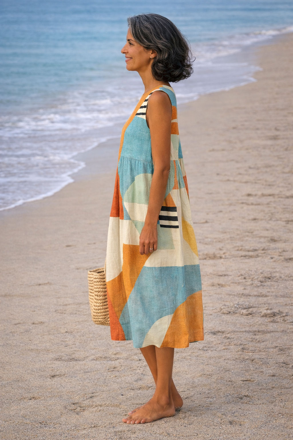 Fiorella™ | Geometric Midi Dress