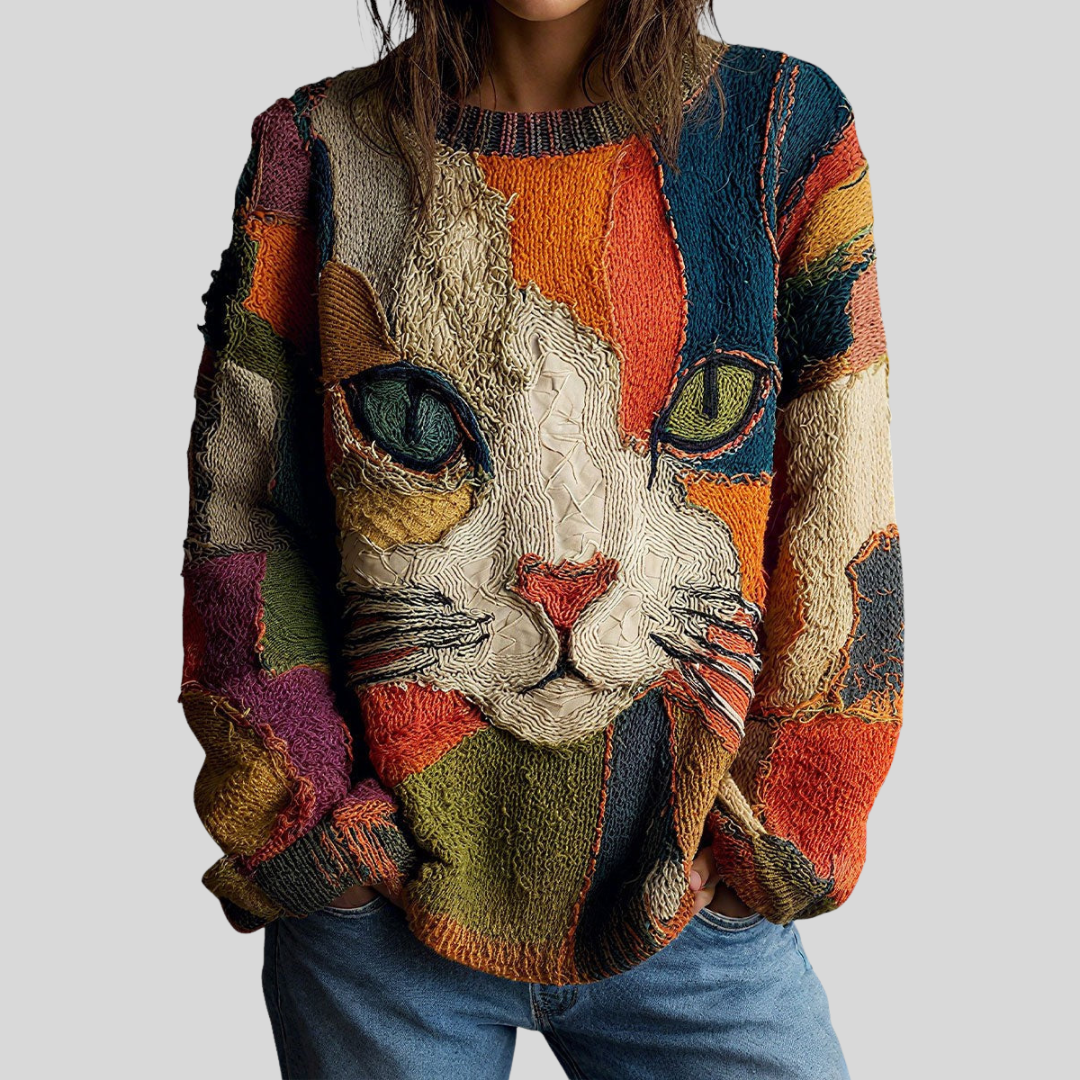 Solvaine™ | Artistic Cat Statement Top