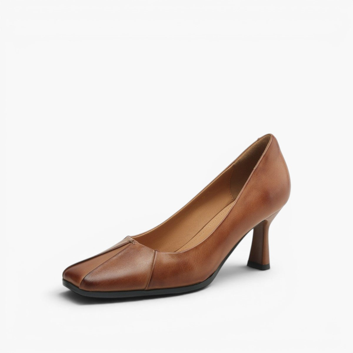Women's Leather Square-Toe Pumps