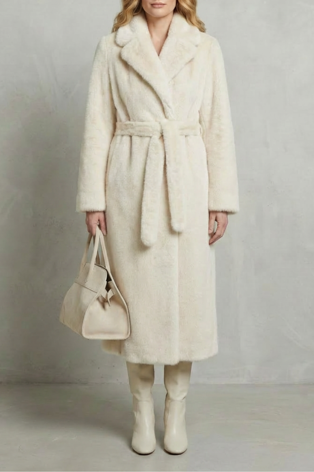 Women's Oversized Silhouette Faux Fur Long Coat