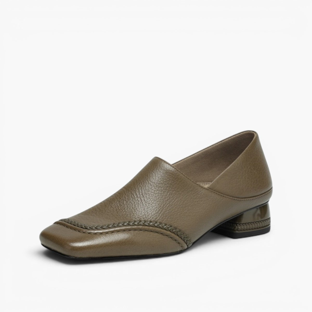 Women's Square-Toe Leather Slip-On