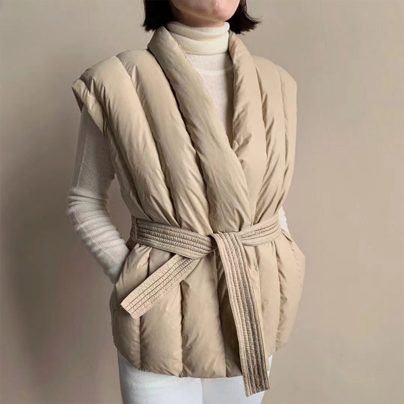 Cherry™ Soft Belted Wrap Puffer Vest
