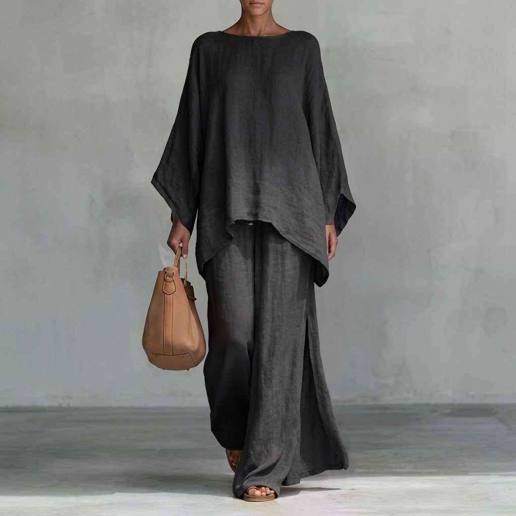 Christine™ | Long-Sleeve Top & Wide-Leg Trouser Set