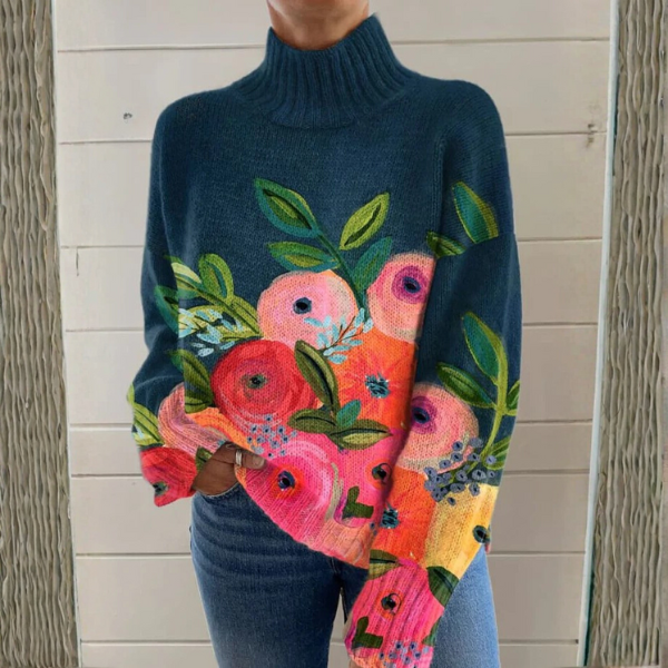 Anouk™ | Floral Turtleneck Sweater