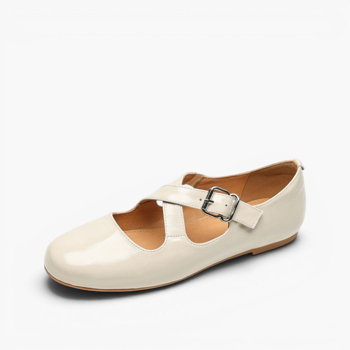 Women's Cross-Strap Leather Flats