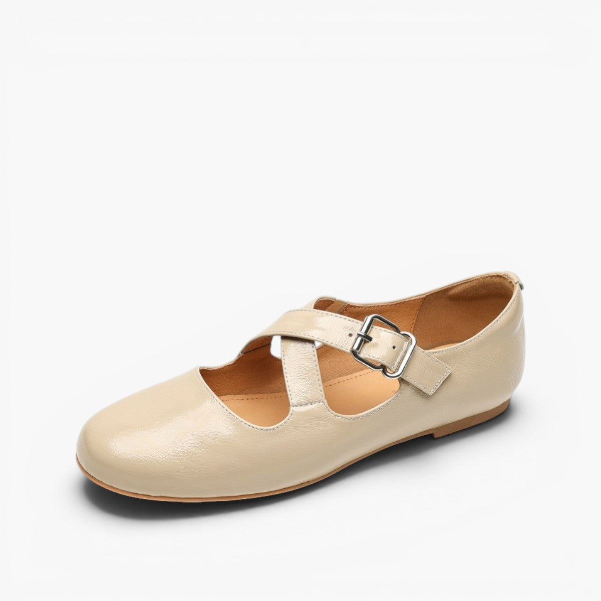 Women's Cross-Strap Leather Flats