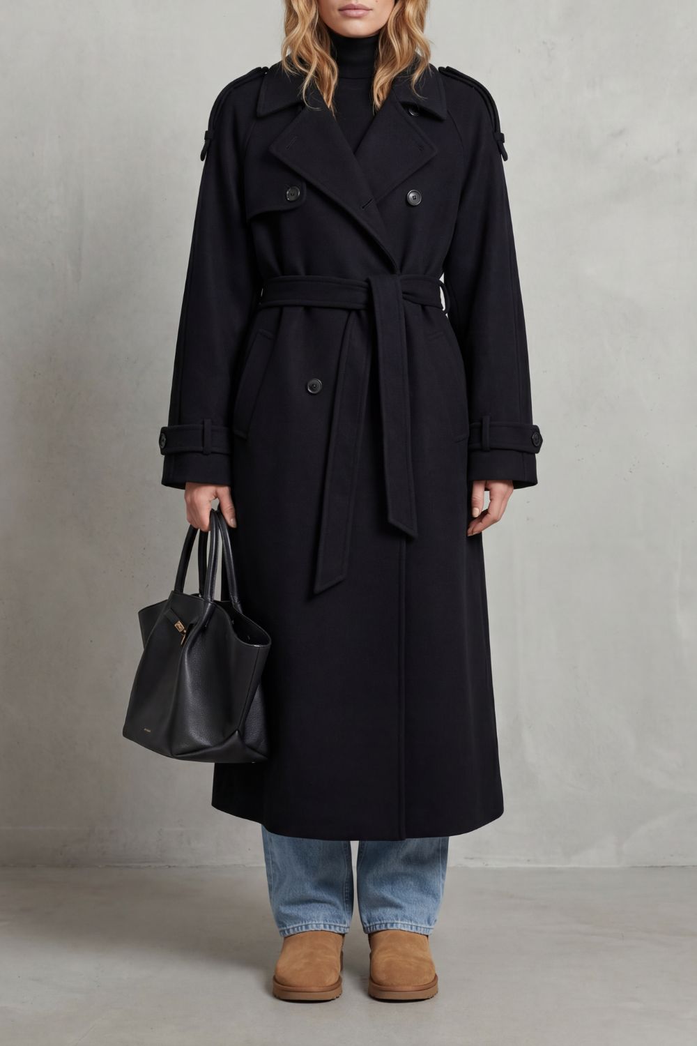 Women's Oversized Silhouette Wool Trench Coat