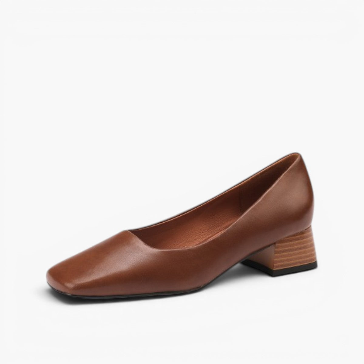 Women's Square Leather Pumps
