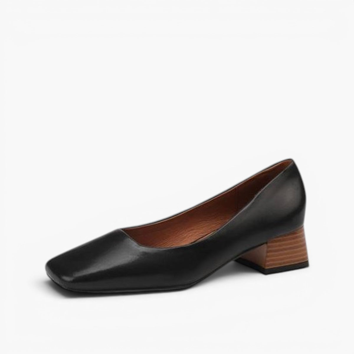 Women's Square Leather Pumps