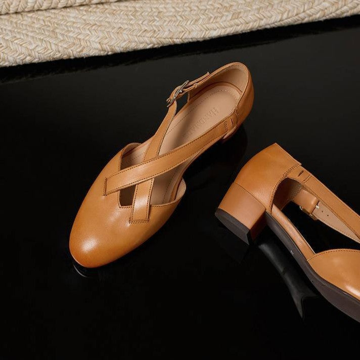 Women's Crossstrap Leather Heels