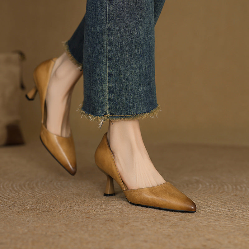 Women's Curve Leather Heels