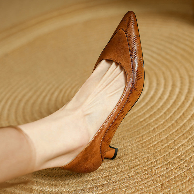 Women's Sculpt Leather Heels