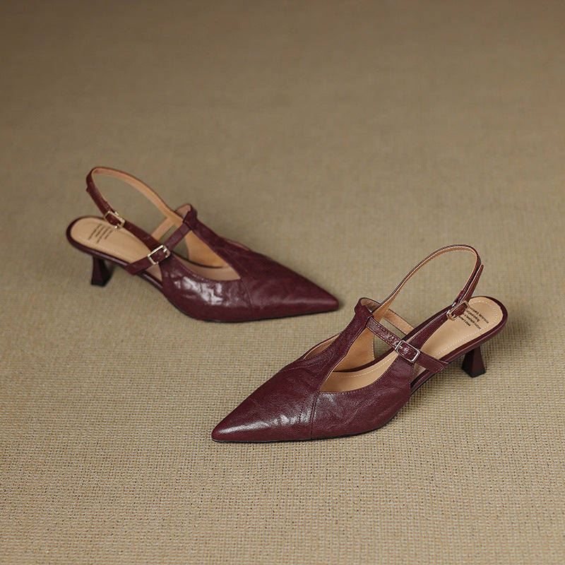 Women's Pointed Leather Heels
