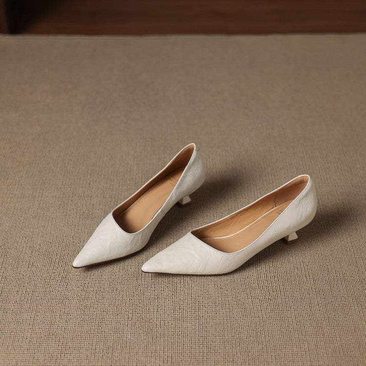 Women's Leather Low Pumps