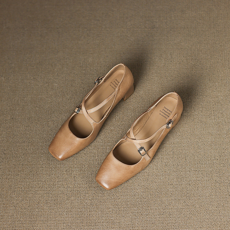 Women's Leather Kitten Heels