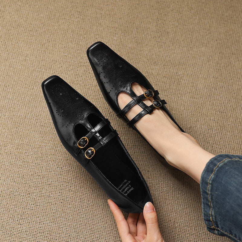 Avonley™ | Brogued Double-Strap Mary Jane Flat
