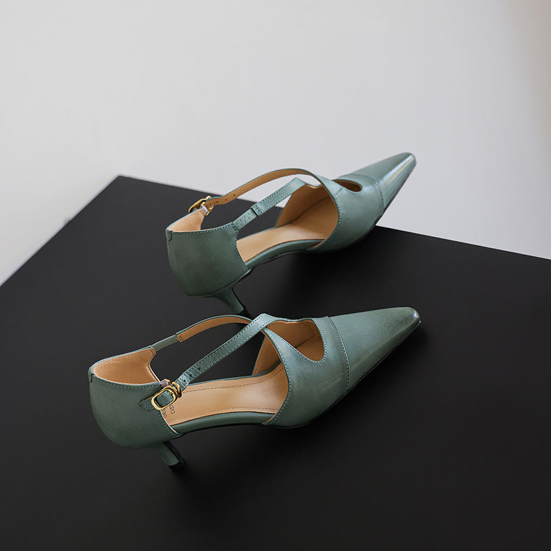 Women's Leather Mary-Jane Heels