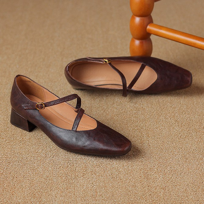 Women's Leather Mary Janes
