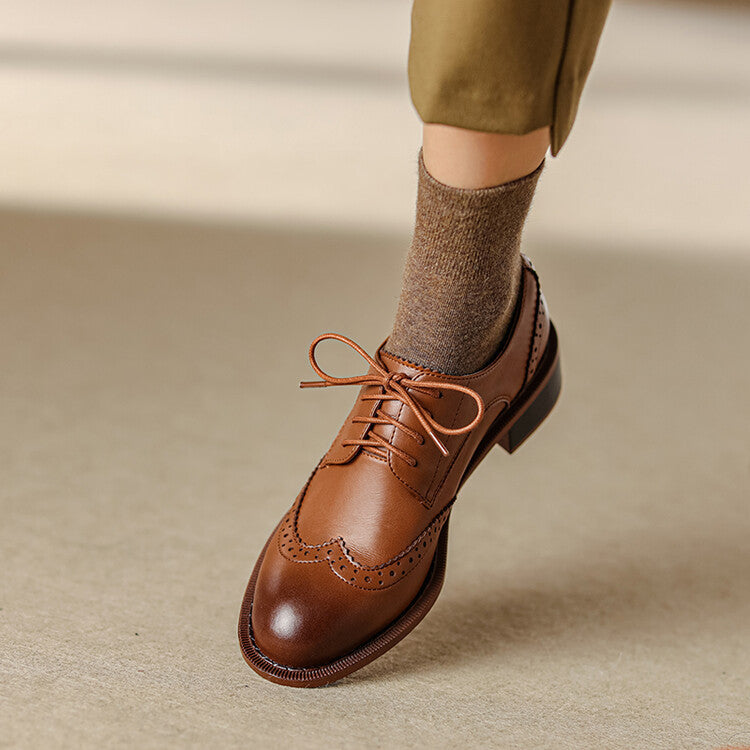 Women's Brogue Leather Oxfords