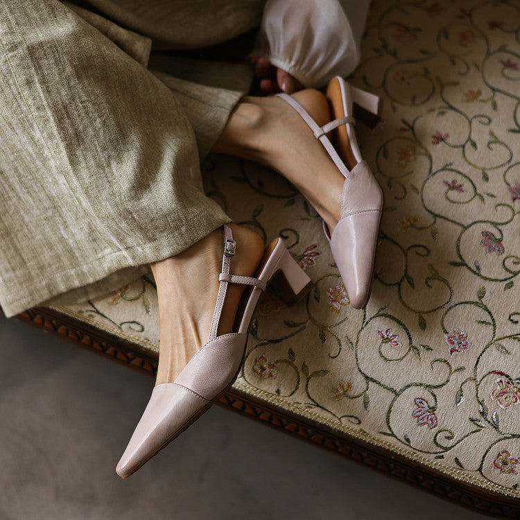 Women's Leather Slingback Heels