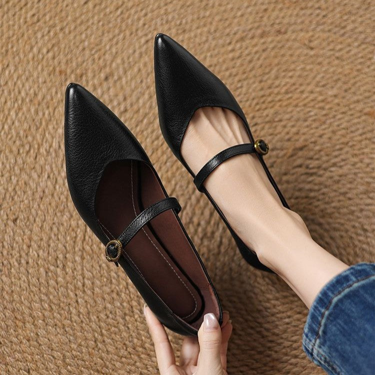 Women's Leather Kitten Heels