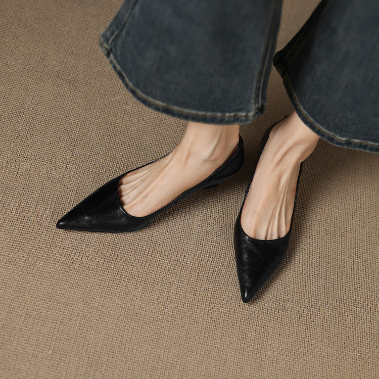Women's Leather Low Pumps