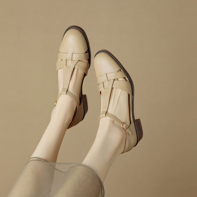 Women's Roman Leather Heels