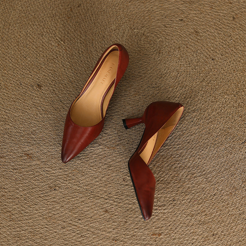 Women's Curve Leather Heels