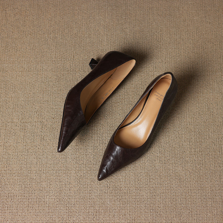 Women's Leather Low Pumps