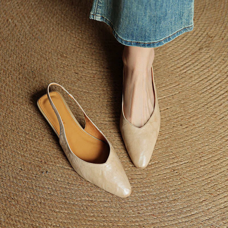 Women's Slingback Leather Flats