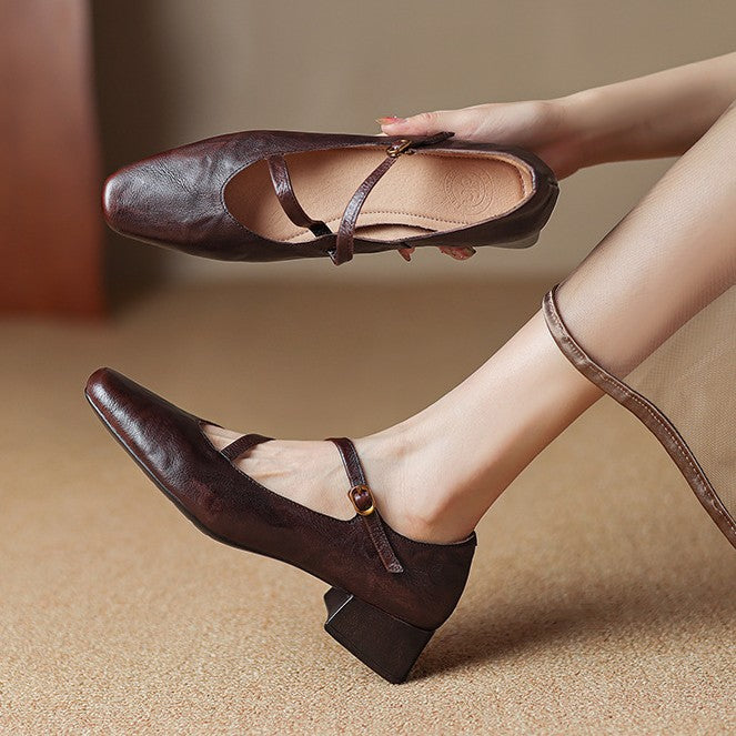 Women's Leather Mary Janes