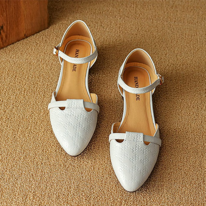 Women's Woven Leather Mary-Janes