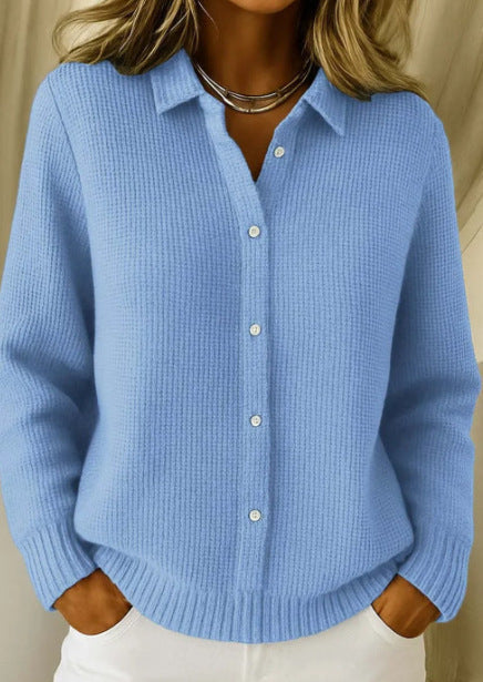 Prudence™ | Classic Button-Front Sweater Shirt