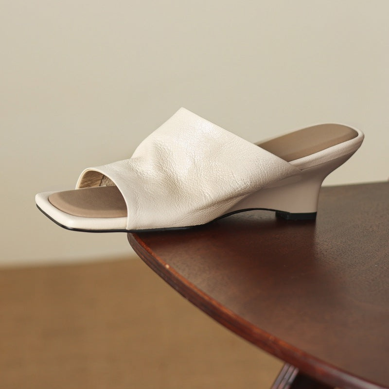 Women's Square-Toe Leather Mules