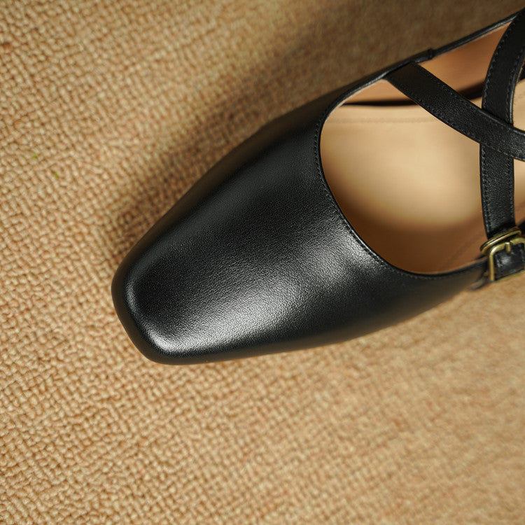 Women's Mary-Jane Leather Heels