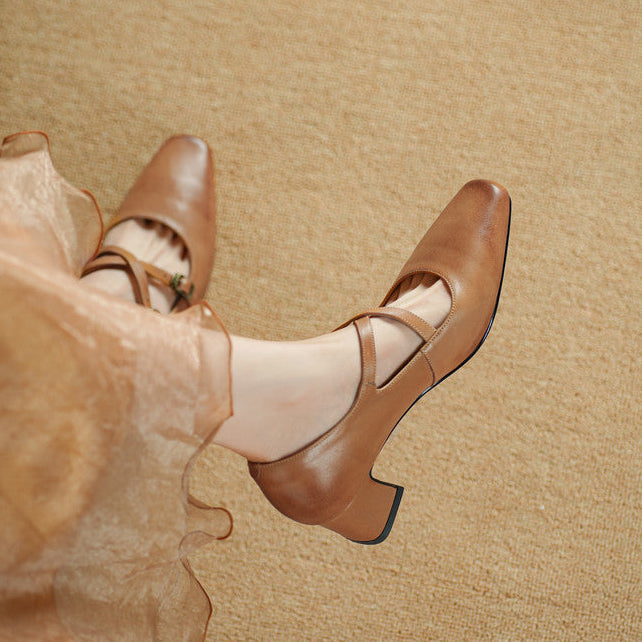 Women's Mary-Jane Leather Heels