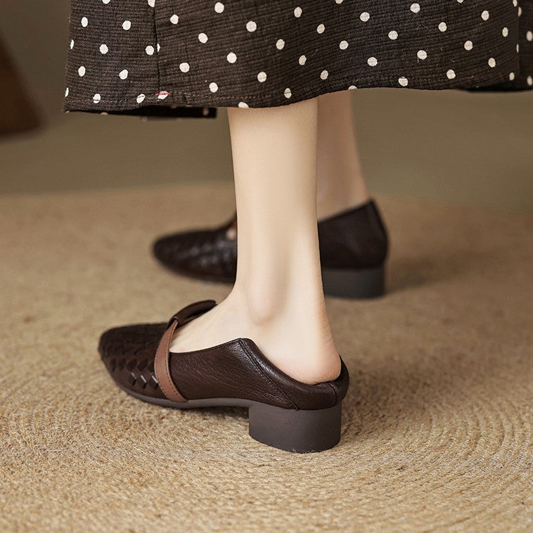 Women's Woven Leather Loafers