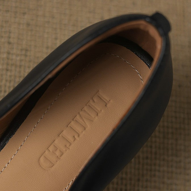Women's Leather Kitten Heels
