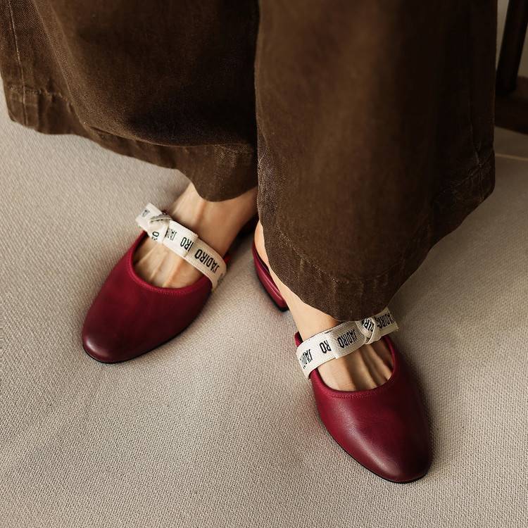 Women's Bow Leather Mules