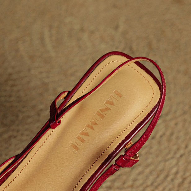 Women's Slingback Leather Heels