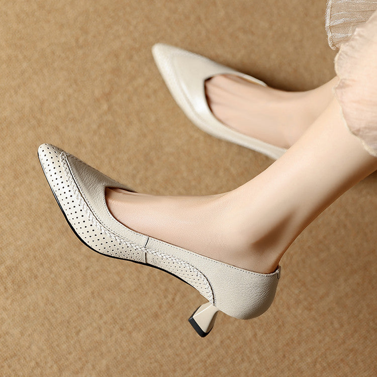 Women's Woven Leather Heels