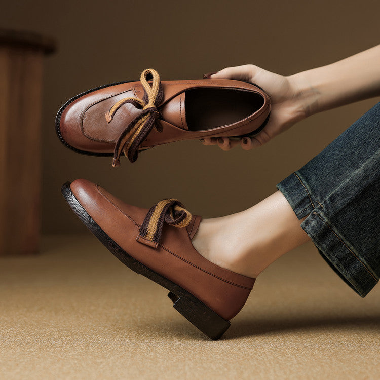 Women's Bow Leather Loafers