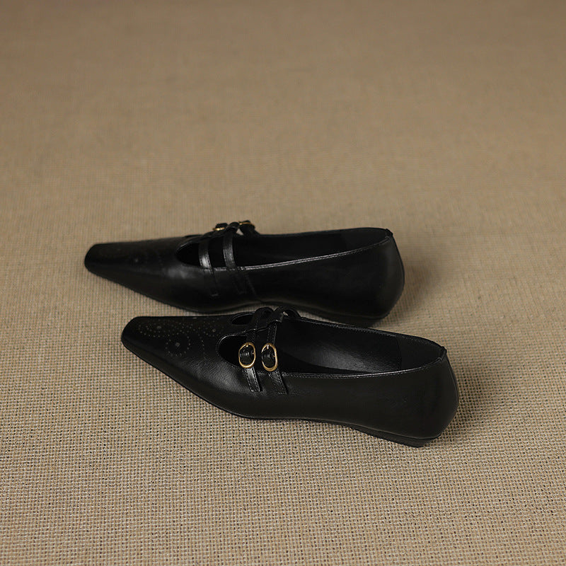 Avonley™ | Brogued Double-Strap Mary Jane Flat