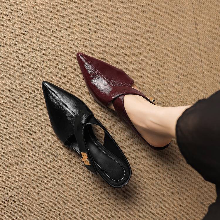 Women's Leather Sculpt Mules